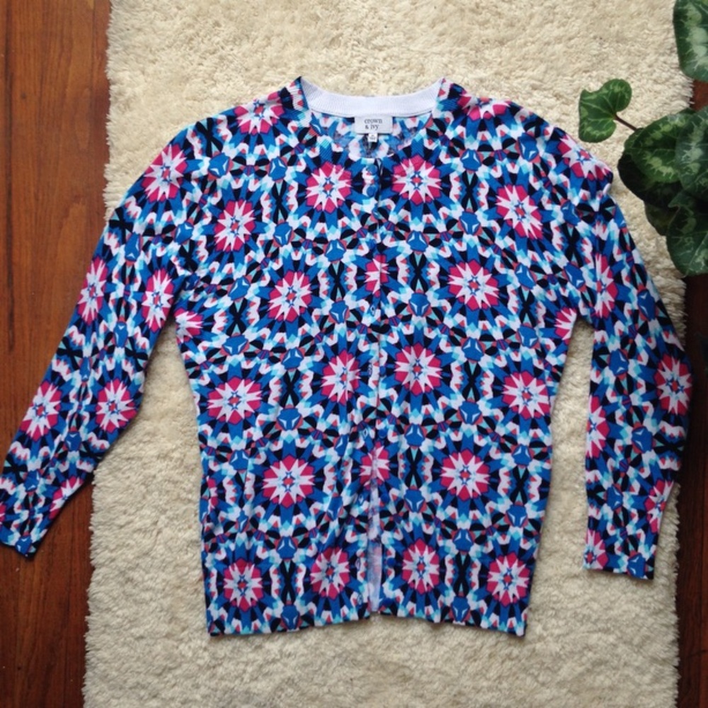 Crown & Ivy Cardigan Kaleidoscope Colorful